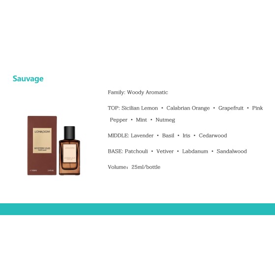 LONKOOM MYSTERY OUD Perfume 25ml, Woody Aromatic Long‑Lasting Eau De Parfum Spray